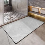 Stone Texture Diatomite Bath Mat Fast-Drying Water-Absorbent Rug for Bathroom Home Use – angled view