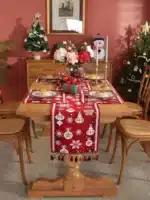 Christmas Table Runner Christmas Decoration Tablecloth Table Setting Dining Vintage Wedding Family Party Placemat Table
