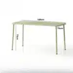 Outdoor Metal Dining Table – Simple Waterproof Table for Patio & Garden – side view