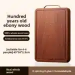 New Ebony Wood Cutting Board Antibacterial Anti Mold Kitchen Chopping Board Double Sided – side view