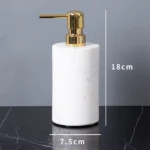 Minimalist Volakas White Natural Marble Set for Bathroom Luxury Soap Dispenser Toothbrush Holder Tray Bathroom Set