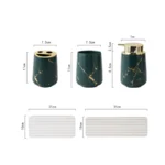 Matte Gold Ceramics Bathroom Set Decor Soap Dispenser Toothbrush Holder cup Soap Dish tray Mouthwash Cup bathroom Washing