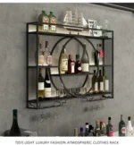 Wall Mount Wine Rack Bottle Wine Bar Cabinet Holder Adapt Single Miniature Black Cup Glass Storage Wine Cabinet Decor Szafeczki - Image 20