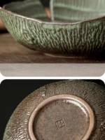 Retro Japanese Ceramic Pot Bearing Holder Japanese Dry Brew Table Tea Tray Fruit Snack Plate Tableware - Image 23