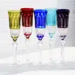 Crystal Flute Champagne Glasses Multicolor Wine Glass Cup Handmade Hand Carved Edo Kiriko Wedding Gift With Gift Box 1PC