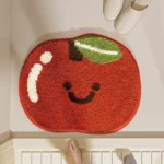 Creative Fruit-shaped Bath Mat Thickened Flocked Microfiber Bathroom Rug Non-slip Water-absorbent Quick-drying Foot Mat