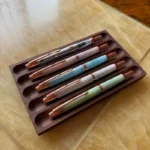 For JINHAO MAJOHN HONGDIAN Bamboo Fountain Pen Holder Desktop Display Rack Wooden Pen Stand Office School Supplies