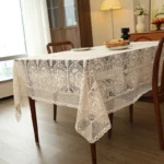 Rectangular Hollow Out Knitted Tablecloth Rural Retro Cotton Thread Crochet Dining Table Cover Lace Tea Table Cloth Table