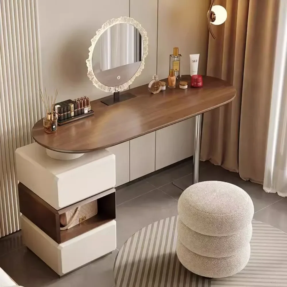 Sa1f48ccda4c54e19969c97ece38424bce.webp Modern white dressing table with LED mirror and storage drawers