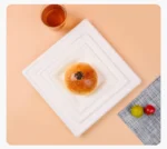 50pcs Degradable Square 6/8/10 Inch Disposable Paper Plate Thick Cake Tray for Baking Barbecue Party Tableware Fruit Snack