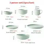Nordic Ceramic Tableware Matte Glazed Japanese Style Ins Style Dishes Sets Salad Soup Bowl Flat Plate Dinnerware Dinner Set