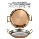 Commercial crayfish plate Flat bottom stewed rice pot Double ear frying pan hotpot 304 stainless steel Spanish seafood rice