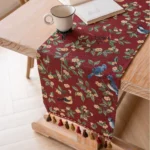 Table Runner Vintage Colored Jacquard Diamond Shaped Geometric Tassel Tea Flag Dining Flag Long Strip Thickened – in a cozy
