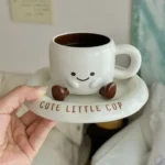 Creative Footprint Ceramic Coffee Cup & Saucer, Hot Sale Aesthetic Mug, Cute Drinkware for Living Room & Home – top