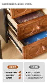 Goldoma ash wood dressing table with mirror and six drawers in a bedroom setting
