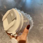 BlingBling Water Bottle 450ML Luxury Rhinestone Chain Bar Handheld Direct Drinking Coffee Mug Home Plastic Juice Beverage