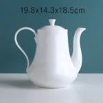 Ceramic Kettle European Style Simple White Coffee Pot Water 700-1000ml Teapot Hotel Water Ware Home Bar Decoration Drinkware