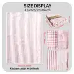 1Pc 50x70cm White Red Plaid Striped Cotton Tea Towel Kitchen Table Napkin Cleaning Cloth Xmas New Year Decor – styled in a