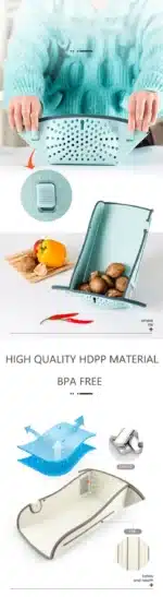 Multifunction Cutting Board Foldable Sharpen Drain Vegetable Meat Chopping Board Antibacterial Kitchen Accessory Garlic