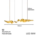 Designer Golden Angel Eyes Chandelier Handmade Metal LED Pendant Lamp Dimmable Luxury Lighting for High-End Residential