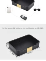 PU Leather Desk Organizer Tray for Key Wallet Electronics Storage box Office Desk Storage Organizer Watch Glasses Display