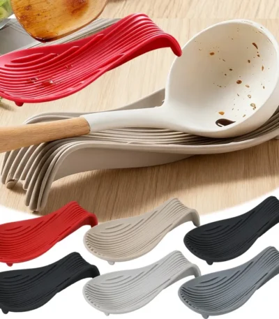 Insulated Spoon Pad Silicone Spoon Holder Heat Resistant Placemat Tray Spatula Cutlery Shelve Kitchen Utensils Kitchenware