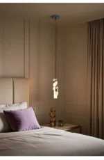 Luxury Black Cylinder Natural Stone Pendant Lamp High-end Bedside LED Chandelier Living room Decoration Home Hanging Lights