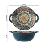 Retro Ceramic Dinner Plates Set Bohemia Style Food Plate Household Tableware Set Breakfast Plates Salad Soup Bowls Dinnerware - Image 15