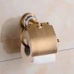 Antique Bronze Bathroom Paper Holder with Shelf Bathroom Paper roll Holder Brass Towel Rack Toilet Paper Holder Tissue Box