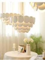Nordic Ceramic Chandelier Luxury Led Pendant for Living Room Atmosphere Lamp Restaurant Ceiling Light Decor Lámpara De Techo