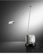 Italian replica floor lamp, angled view showing the relationship between shade and stem.