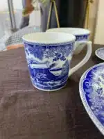 American country style winter snow scenery, glazed color steak, pasta, dinner plate, afternoon tea, coffee cup, plate