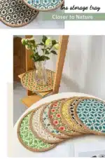 Hand Woven Round Placemat INS Table Decors Rattan weaving TableMats for Dining Room