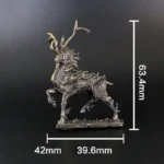 Mini Retro Fire Kirin Copper Figurine Model Desk Decor Craft Room Decor Chinese Style Miniatures Mascot Gift – side view