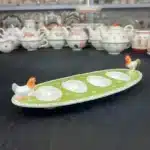 German tableware Easter series hen soup flat salad plate – side view