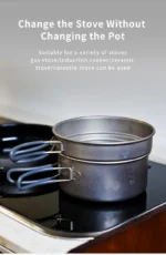 KEITH Pure Titanium Cookware Set ultralight pot and pan with mesh bag for camping
