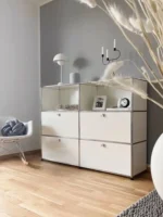 Modern Living Room Cabinet Modular Sideboard Storage Cabinets Combination TV Stand for Customizable Steel Frame Wood  Furniture - Image 43