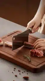 New Ebony Wood Cutting Board Antibacterial Anti Mold Kitchen Chopping Board Double Sided – styled in a modern Living setting