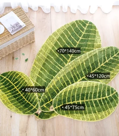 Banana Leaf Bath Mat Super Soft Absorbent Bath Carpet Anti-slip Floor Mat Door Entrance Decorative Door Mat Kitchen Mat