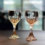 European high-end gold unleaded glass wine glass household thickened hand-made crystal glass goblets wine glasses – close-up