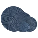Rope Woven Thermal Insulation Placemat, Home Kitchen Cotton Meal Mat, Dining Table Decor, Cup Coaster, Pot Pad, Europe,