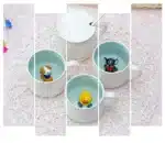 Creative Ceramic Coffee Mug with Lid and Spoon Cute Cartoon Three-dimensional Kawaii Animal Milk Cup Couple Gift Water Cup