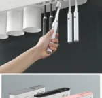 Magnetic Toothbrush Holder Storage Rack Automatic Toothpaste Dispenser Wall-Mounted Waterproof Bathroom Storage Accessories
