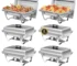 Electric chafing dish set with 8QT stainless steel pans and adjustable temperature control for buffet catering