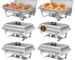 Electric chafing dish set with 8QT stainless steel pans and adjustable temperature control for buffet catering