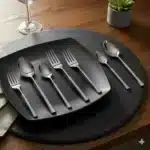 Stainless Steel Luxury Cutlery Aluminium Light Weight Handle Flatware Cutlery Spoon Fork Knife Dinnerware Set of 5 with Box