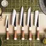 Grandsharp Kitchen Knife Set 3 Layer Composite Steel PM204 Steel Core Wood Handle Professional Chef Knives Collection 1 to 5