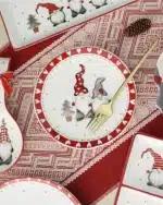 Nordic Santa Claus Ceramic Dishes and Tableware Relief Rice Salad Bowl Western Style Flat Plate Cup Teapot – in a cozy room