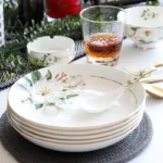 Bone China Dinnerware, Household Ceramic Rice Bowl, Deep Dishes, Soup Pots, Steak Flat Plate, Delicate Floral Tableware