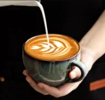 1Pc300ml Retro Ceramic Coffee Cup and Saucer Coffee Mug Suitable for Afternoon Tea Milk Cup Latte Cup Dessert Plate Set Gift